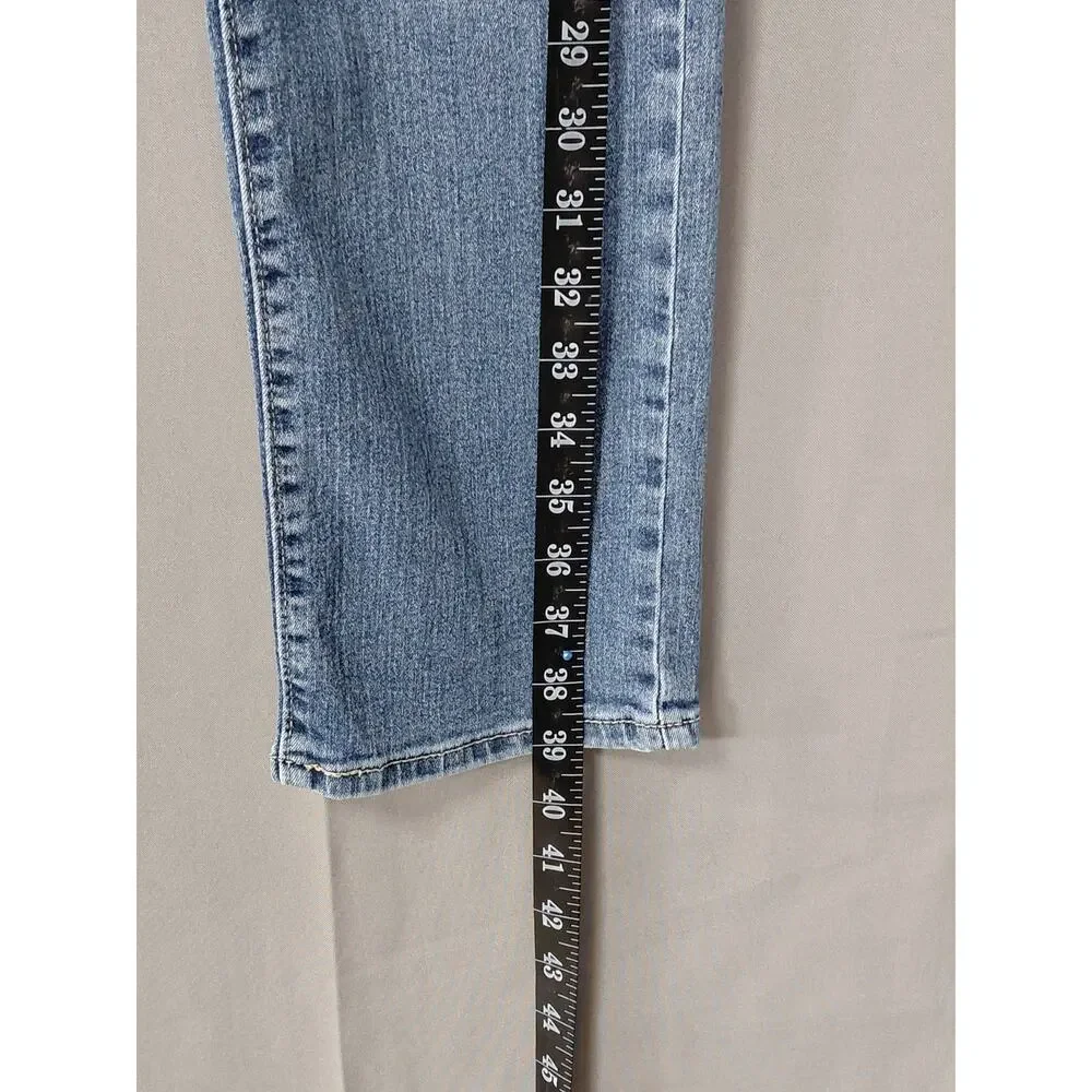 LEVI STRAUSS SIGNATURE Blue Straight Stretch Jeans Women Slim Denim Size 12